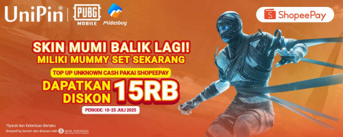 Mummy Set PUBG Mobile Kini Hadir Kembali! – Diskon Hingga 15Ribu dengan Top Up Unknown Cash Pakai ShopeePay!